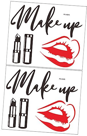 OSALADI 2 Hojas Pegatina de pared san valentin murales de lápiz labial decoración pegatinas etiqueta de la pared eslogan inglés calcomanías de pared de lápiz labial ventana