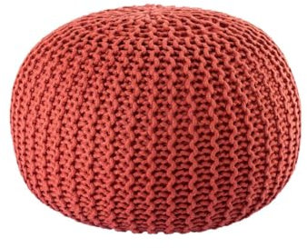 Amago home Pouf Outdoor ø 55 o. 45cm Bodenkissen Sitzpouf Hocker wetterfest pflegeleicht & nachhaltig Größe ø 45 cm, Farbe Terracotta - Ginger