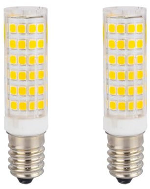 ShuoHui E14 Led Birne Warmweiss, 7W 3000K E14 Glühbirne Ersatz für 65W Halogenlampen, 15.1 mm x 65 mm, 700Lm, AC 220-240V, Nicht Dimmbar Kein Flackern Led Energiesparlampe, für Küche, Wohnzimmer (2)