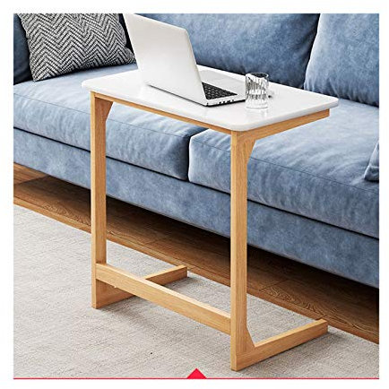 ZYWWW Ruedas para Mesa sobre la Cama El sofá Mesa sobre la Cama Mesa sobre la Cama Mesa Auxiliar para sofá, Mesa en Forma de C sobre la Mesa de la Cama, Mesa Auxiliar con Bandeja de café (Blanco c