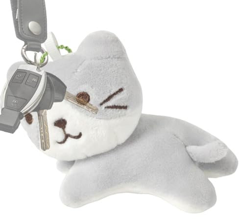 Peluches porte-clés, porte-clés animaux en peluche | Jouet mignon de chat de dessin animé en peluche douce | Peluche d'anime de dessin animé, porte-clés décoratif de chat pour sac à dos