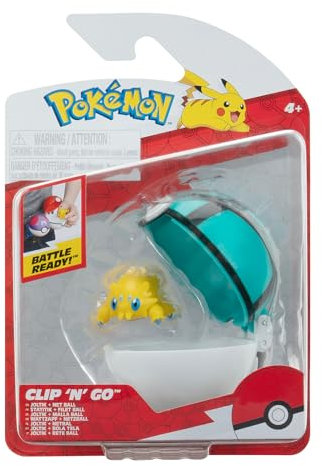 Pokémon PKW3632 - Clip'n'Go Poké Ball - Wattzapf & Netzball, offizieller Pokéball mit 5 cm Figur