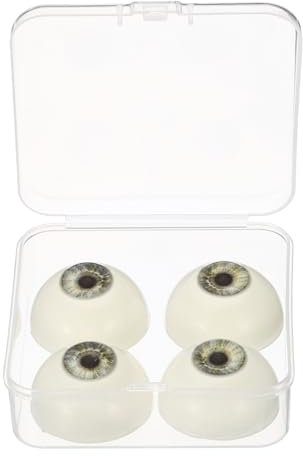 PATIKIL 75 mm Realistic Eyes Big Eyeballs, 2 Pair Acrylic Scary Half Round Fake Doll Eyes Props for Halloween Party Horror Mask DIY Craft Decoration, Silver