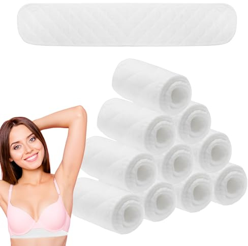 HENGBIRD 20 Pcs Cotton Bra Liners Rectangle Under Bra Pads 3 Layer Bra Sweat Liners for Women Sweating Supplies