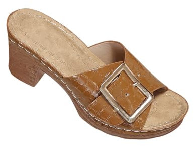 HAOLEI 2024 Sandalen Damen Elegante Schöne Sale Angebote Hausschuhe Bequeme Sommer High Heel Mules, Außensandalen, Riemchensandalen Aus Metall Hausschuhe Rutschfeste Kostenlose Rücksendungen
