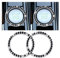 CGEAMDY 2 Stück Auto Motor Start Stop Button Ring, Universal Auto Kristall Strass Motor Starter Dekoration Ring, Auto Startknopf Dekorationsring Autoinnenraum (Einreihig/Schwarz)