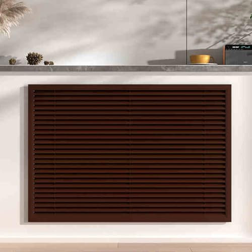 BUETPOX Modern Style Radiator Cover, Radiator Decoration, Radiator Cover Louvered Grill Shelf Cabinet, Easy Installation, Shields Pipes, for Home Living Room Bedroom(Dark brown,120cm/47.2in)