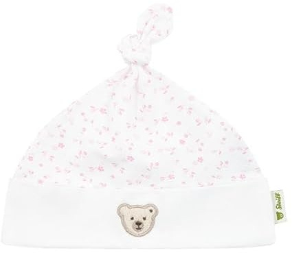 Steiff Mütze EU Größe 41 Bright White, Kinder Mütze, Ohrenschützer für Kinder, leichte und atmungsaktive Frühlingsmütze, weich und bequem, waschmaschinenfest