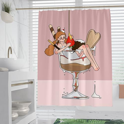 XUEDNGM Rideaux de Douche 70 x 180 cm Personnalisable, Lesté, Antibactérien, Lavable, avec des Crochets Rideau de Douche Imperméable Rideaux de Bain, Doux