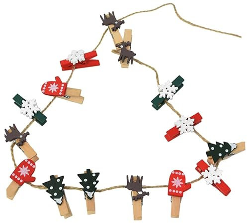 KITANDOVE 30 Stücke Weihnachten Holz Clips Weihnachten En Pegs Mini Kleidung Für Foto Display