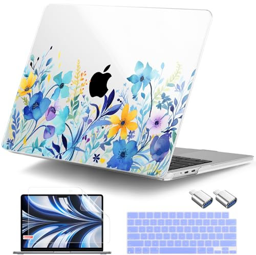 DONGKE Schutzhülle für MacBook Air 13,6 Zoll 2025 2024–2022 A3240 A3113 A2681 M4 M3 M2 Chip Touch ID, Kunststoff-Hartschale und Tastaturabdeckung und Typ-C-Adapter für MacBook Air 13 Zoll M4