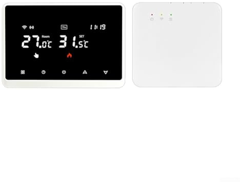 Zilimontt Wireless Smart Thermostat Kit,Wifi Smart Thermostat With RF Receiver,Weekly Programmable,Voice And APP Control,For Gas Boiler/hot Water Heating(White)