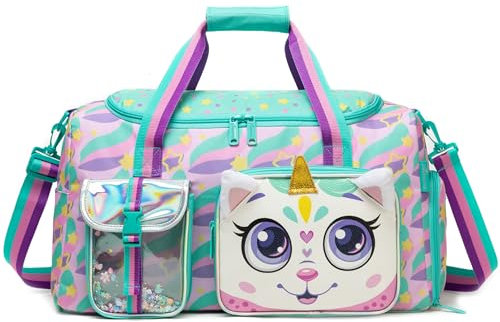 HTgroce Borsa da Viaggio Bambina, Borsa Palestra Unicorno, Borsa Piscina Sportiva, Borsone Viaggio, Travel Weekender Gym Bag Con Scomparto