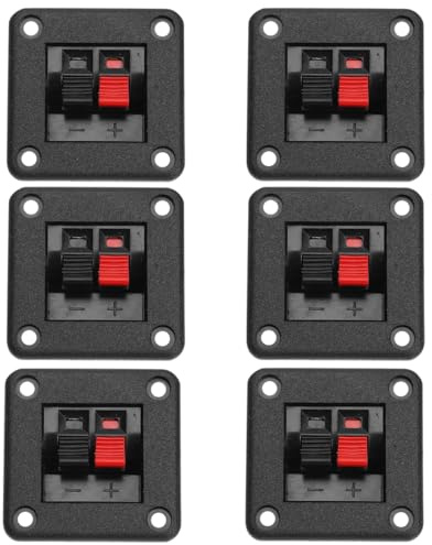 jojofuny 6Pcs Speaker Terminal Connectors for DIY Subwoofer Box, Black