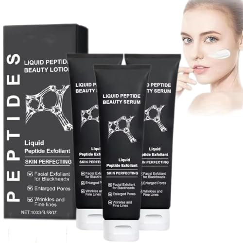 Liquid Peptide Beauty Akne-Peeling, Collagen-Straffungscreme, reinigendes Peeling-Gel, Peptide-Textur-Anti-Aging-Creme, reinigt die Haut gründlich und spendet ihr Feuchtigkeit (3 Stück)