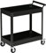 DURHAND Werkstattwagen mit 2 Etagen, Werkzeugwagen leer, Transportwagen, seitlicher Griff, 4 Rollen, Stahl, bis 150 kg Tragkraft, 84,5 x 38 x 84 cm, Schwarz