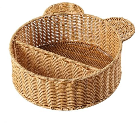 Stilvolles Rattan-Wandregal mit schönen Bärenohren, zum Organisieren von Kosmetika und Wohnaccessoires, platzsparendes Design
