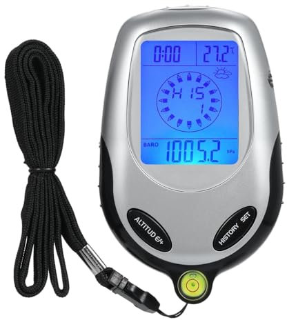 MiBoce Multifunktionaler Elektronischer Höhenmesser, Digitaler Kompass-Höhenmesser, Mit Superheller Hintergrundbeleuchtung, Wettervorhersage, Barometer-Thermometer-Hygrometer, Für Outdoor-Sportarten