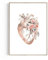 Casa Poster Decorativo Poster di Stampa Dell'anatomia del Cuore Decorazione Dell'ufficio del Medico Arte del Cuore Anatomico Pittura Floreale su Tela(30x40cm)