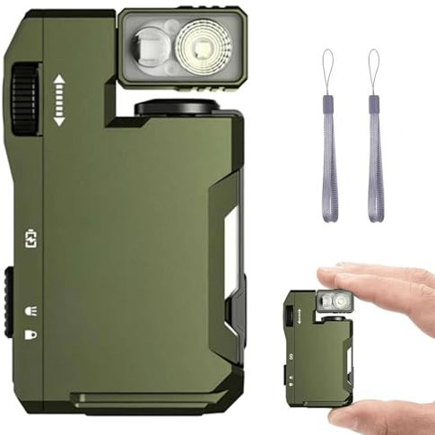 YOURNAME G5 Rechargeable EDC Flashlight, 3 Modes 400 Lumens Dual Light Sources Mini Flashlight, Portable Handheld Pocket Flashlights, Magnetic Flashlight for Home Camping Emergency(Green)