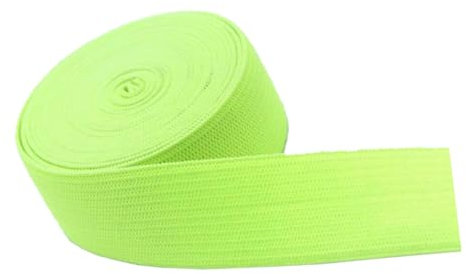 DQZRTUECA Elastisches Stretch-Faltband, Elastische Bandrolle, 22 mm breit, Mehrfarbig, mehrere Größen, for Nähen, Schneidern, Stirnbänder, DIY-Handwerk(Fluorescent Green,10 Yard)
