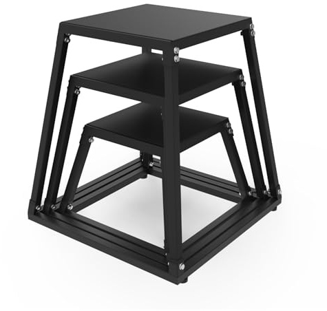 Hapihom Plyometric Jump Box, Metal Plyo Jump Boxes Gym Training Crate, Anti-Slip Home Fitness Training Agility Fitness Exercise