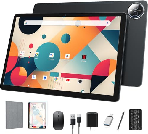 Tablet-11 pulgadas Android 16 Tablet, 4G Cellular+5G WiFi, tabletas con teclado, bolígrafo, mouse, estuche, MTK8786 Octa-Core, expansión de 20 GB 128 GB 1 TB, tablet 4G LTE, cámara 13+8 MP, soporte