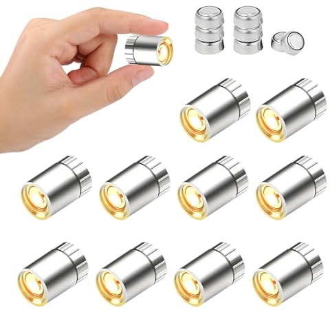 10 Stück Mini LED Lichter, Warmweiß Kleine Led Lichter für Puppenhaus | Minilichter mit Batterie & Klebepunkte, Puppenhaus Licht, Miniatur Lampe, für Miniatur Modelle, Ballon, DIY Dekoration