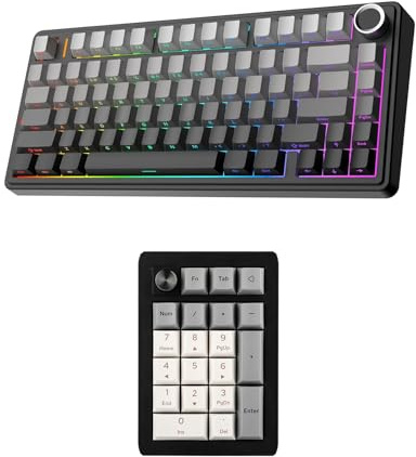 EPOMAKER AULA F75 75% Wireless Mechanical Gaming Keyboard with Knob & Creamy Gasket EK21 QMK/VIA Tri-Mode Numpad