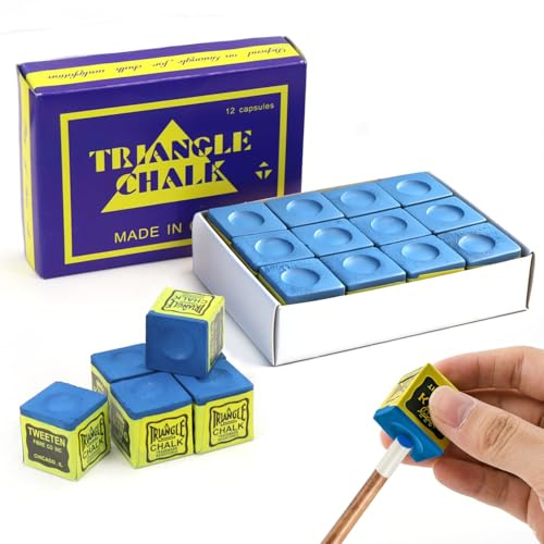 24 Pcs Premium Cue Chalk, Professional Snooker Chalk & Pool Chalk Set | Non-Crumbling Pool Cue Chalk for Home & Pro Billiards Players (Blue)