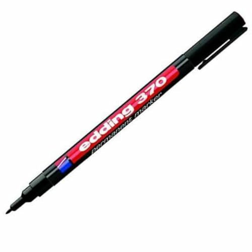 Edding 370 Permanentmarker, Rundspitze, 1,0 mm Strichbreite, Schwarz, 10 Stück