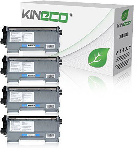 Kineco 4 Toner kompatibel für Brother TN2010 TN-2010 für Brother DCP-7055 W, DCP-7057, HL-2130 R, HL-2132 R, HL-2135 W, Schwarz je 3.000 Seiten