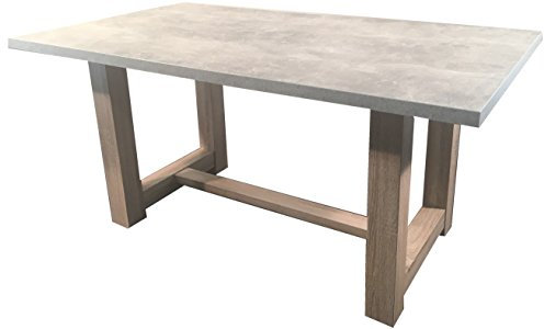 HELA Esstisch Elma | Tischplatte Dekor Beton | Untergestell Eiche Sonoma oder Pinie Weiß | B/T/H 160x90x76cm (Beton/Eiche Sonoma)