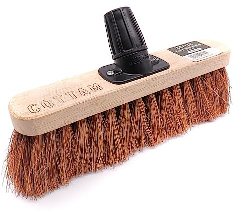 COTTAM Soft Sweeping Broom Head | Soft Sweeping Brush | 11 Inch | With Easy Broom Shank Connector - No Tools Required!