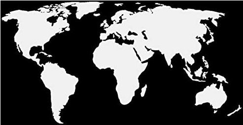Samunshi® Weltkarte Aufkleber Autoaufkleber 30 x 15cm hellgrau
