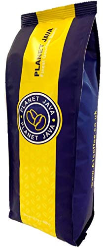 Planet Java 100% Pure Arabica Coffee Beans 1kg Bag, Full Medium Roast Espresso Blend for All Coffee Machines, Roasted In The UK