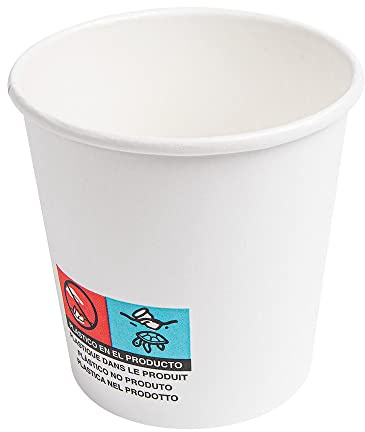 García de Pou 50 Unités - Gobelets Boissons Chaudes 1 Paroi 120 ml 230 plus 18 Pe g/m2, Ø 6,2/4,5 x 6 cm Blanc Carton