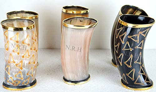 Nautical Replica Hub Set di 6 corno di strumenti fatto a mano tazza vichinga boccale di birra boccale corno tazza autentico vichingo bere bere regalo vintage