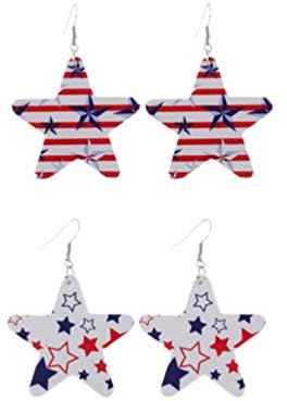 2 Paar Unabh?ngigkeitstag Schmuck Ohrentropfen Aus Leder Schmuckohrring Für Mädchen Mädchenschmuck Veteranen-tag-ohrring Usa-flagge Ohrringe Vereinigte Staaten Persönlichkeit