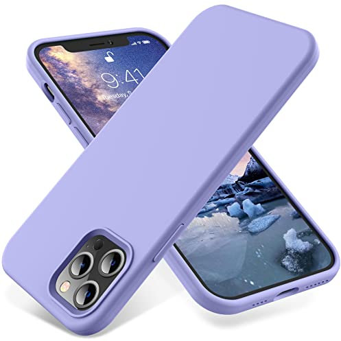 OTOFLY Compatible with iPhone 12 Pro Max Case 6.7 inch(2020),[Silky and Soft Touch Series] Premium Soft Liquid Silicone Rubber Full-Body Protective Bumper Case for iPhone 12 Pro Max (Light Purple)