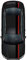 Finest Folia Rennstreifen Racing Stripes 5mx15cm und 10mx5cm Rallystreifen Viperstreifen für Fahrzeuge Auto Kfz Zubehör Tuning Streifen für Motorhaube Dach Heck (Schwarz Glanz/Rot)