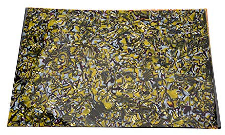 Alnicov 11,5 x 17 Zoll Blank Guitar Pickguard Material Scratch Plate Backplate Sheet für E-Gitarre Bass Pickguard Custom, 3-lagig Black Yellow Pearl Shell