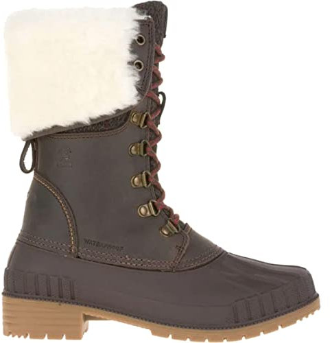 Kamik W Sienna F 2 Braun - Stylisher Warmer Damen Leder Winterstiefel, Größe EU 40 - Farbe Dark Brown