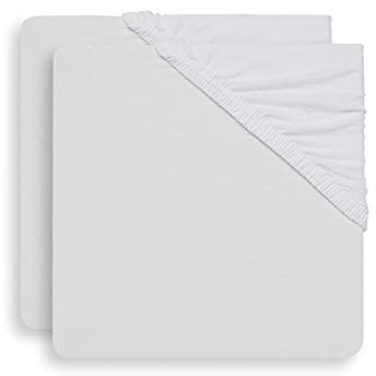 Jollein Spannbettlaken Bettlaken Jersey 40x80/90 cm - Weiß - 2 Stück