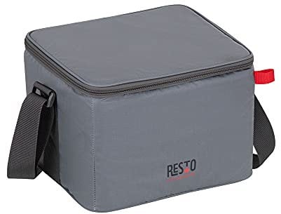 RESTO 5510 Faltbare Kühltasche 11 L - 20 x 22 x 29 cm – Lunchbox für Damen & Herren, Kalte & Warme Speisen - wasserdichte Isoliertasche für Büro, Schule, Reisen - Bequeme Thermotasche Unterwegs, Grau