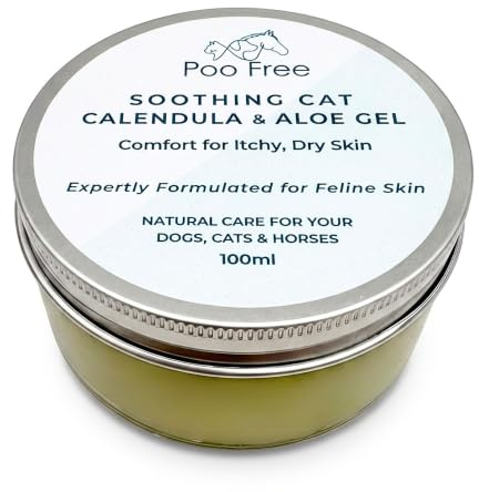 POO FREE Gel Aloe Vera Chat 100g - Peau Sensible Calendula & Camomille | Gel d'aloe vera, calendula et camomille pour chat. Formule aqueuse sans parfum ni huile essentielle. Pot 100g.