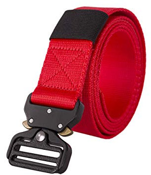 shenky Taktischer Gürtel rot | 4cm Breite | Nylongürtel mit Gürtelschnalle | Herrengürtel Militär Bundeswehr Ausrüstung | Canvas | Nylon | Militärgürtel | Arbeitsgürtel rot | 120cm