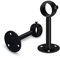 TOKPLNU Lot de 2 supports de tringle à rideaux en acier inoxydable noir très résistant, support plafond et mur, tringle de 16 à 25 mm de diamètre