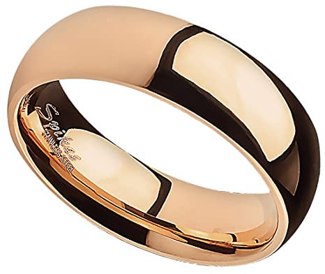 Taffstyle Band Ring Edelstahl Herrenring Damenring Partnerring Trauring Verlobungsring Damen Herren Rosegold Größe 58 (18.5) Breit 6mm