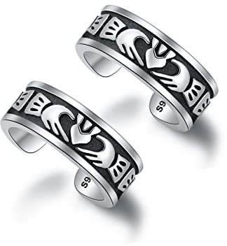 CHIC & ARTSY Ear Cuff Damen Ohrmanschette 925 Sterling Silber Ohrringe Claddagh Earcuffs Helix Knorpel Ohrmanschette Ohne Ohrloch Wickelohrring Fakepircings Ohr Cuffs Ohrklemme